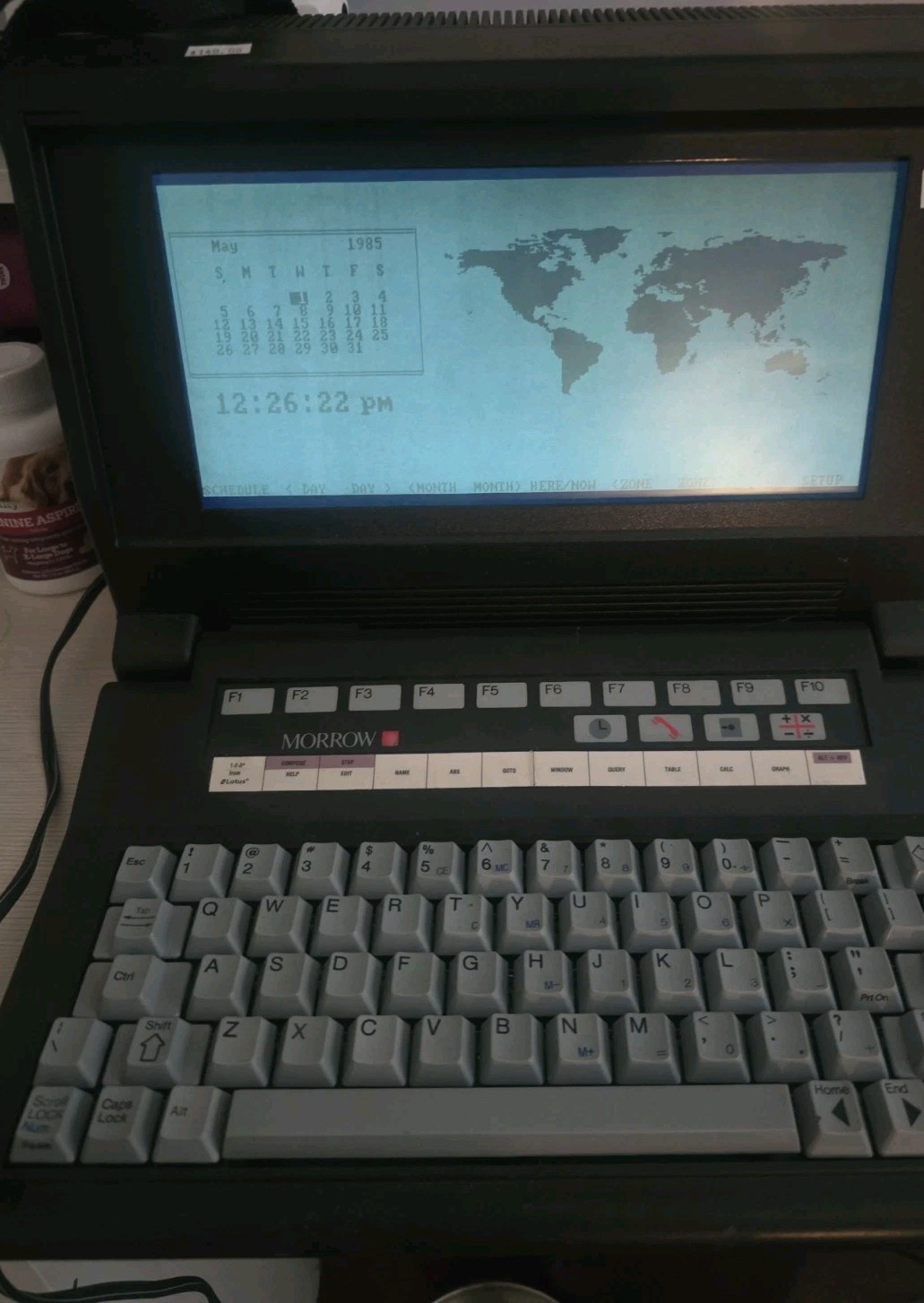 Rare Morrow Pivot II Portable Computer w Owner Manual DOS Boot Disk Power Supply