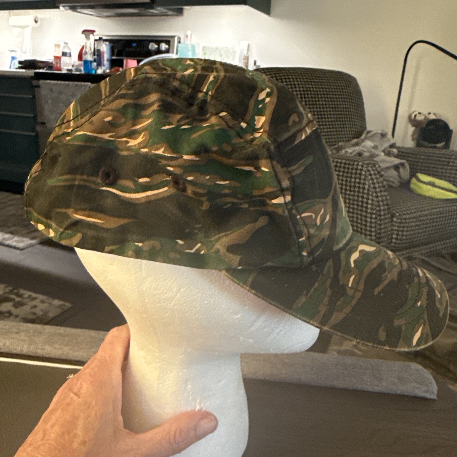Camouflage Browns Green 5 Panel Hat Cap Snapback Underbill Fluorescent Orange