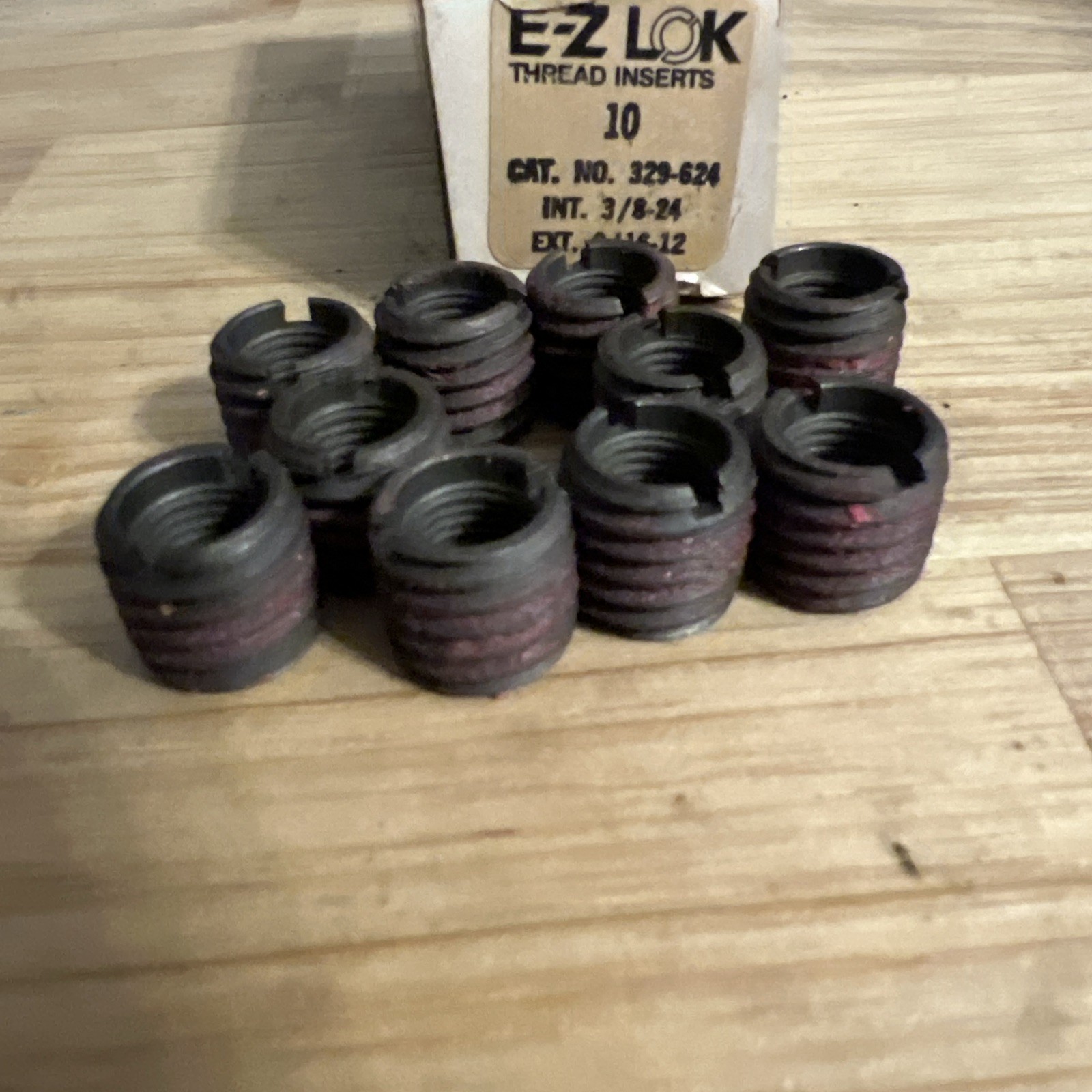 EZ Lok 329-624 3/8-24 Carbon Steel Insert For Metal Made In USA Lot of 10