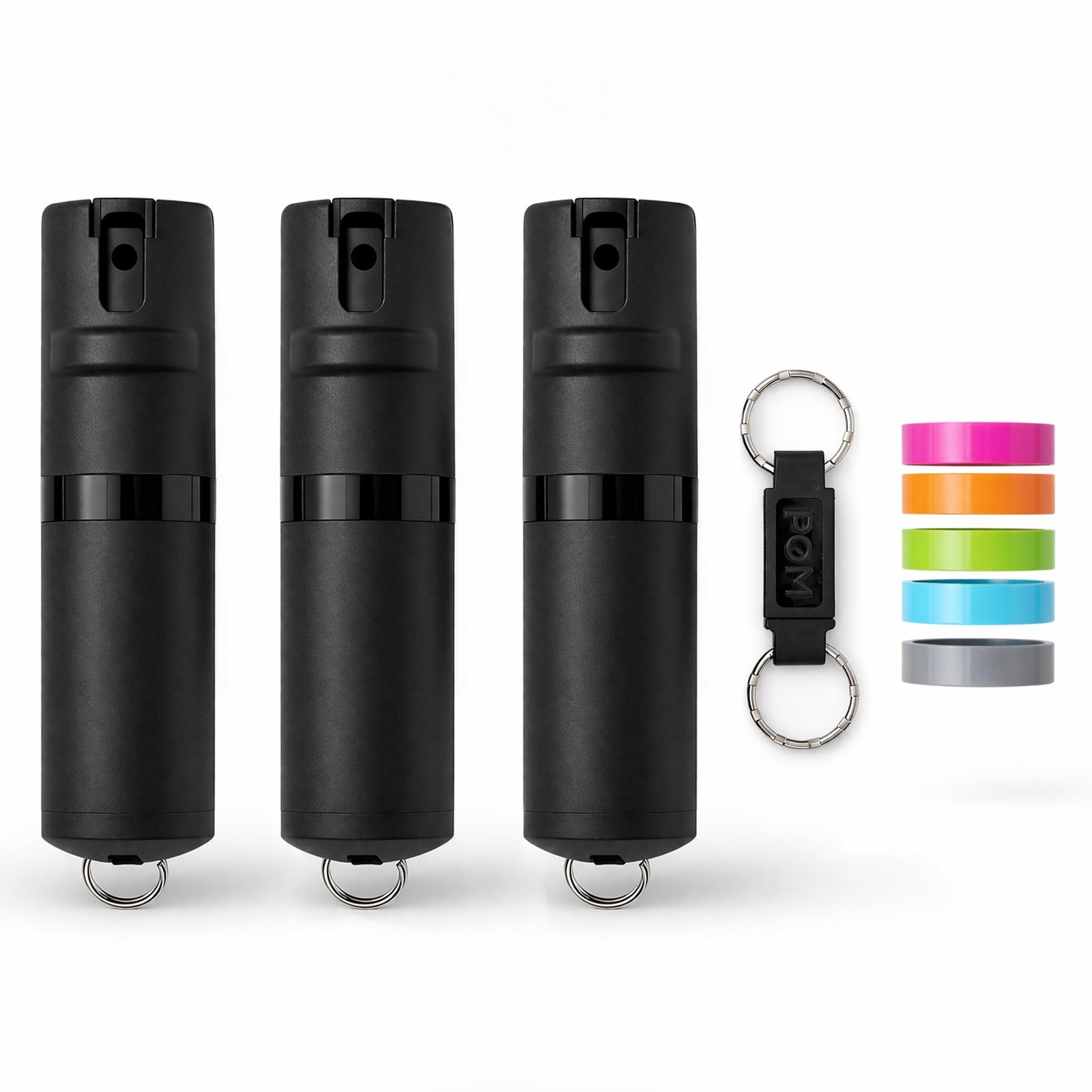 POM Premium Pepper Spray Keychain, Quick Release Access Flip Top Safety, Poli...