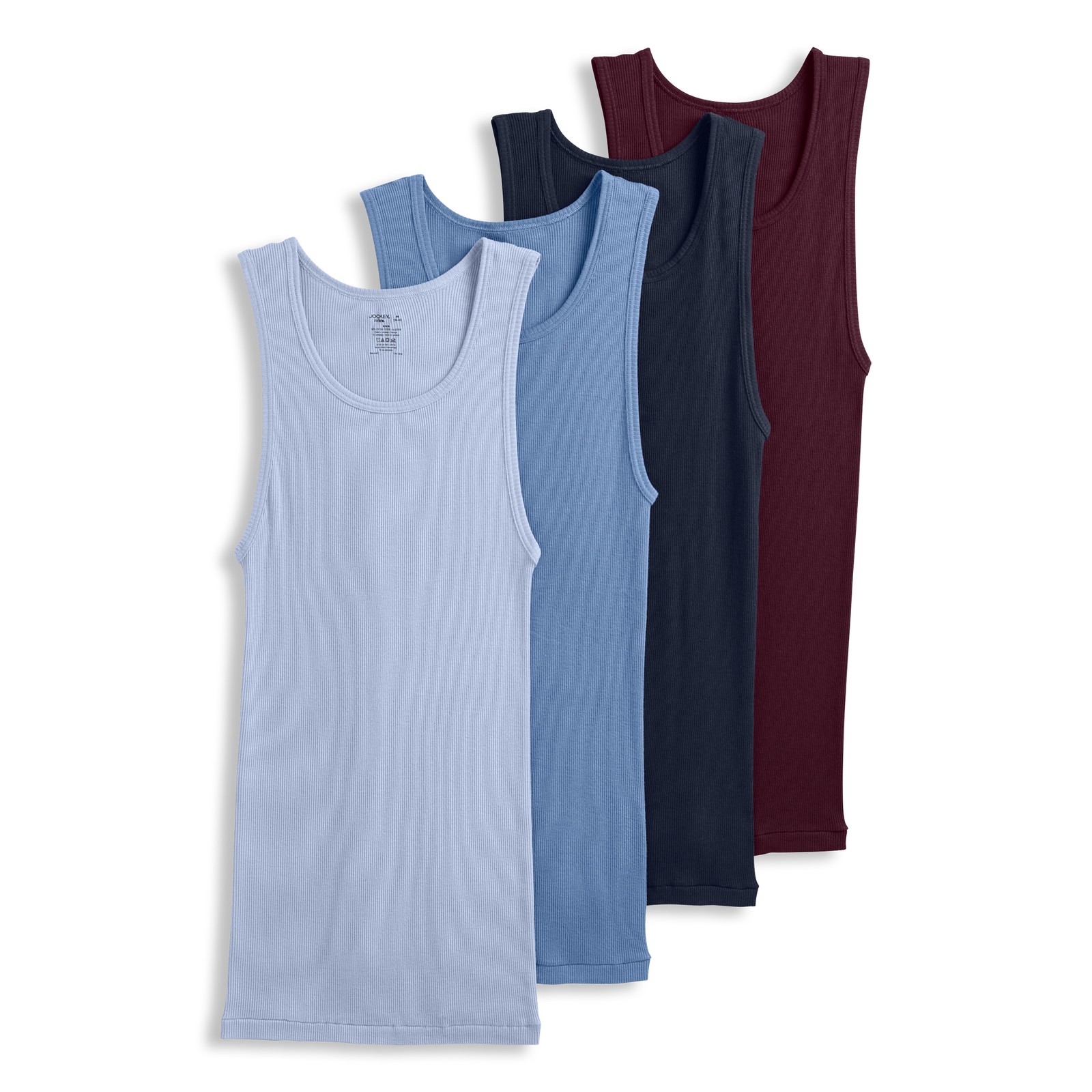Jockey Men's 100% Cotton A-Shirt Tank - 4 Pack