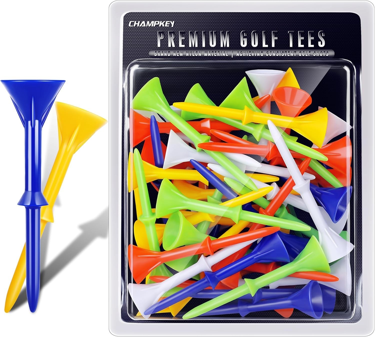 3-1/4" Plastic Golf Tees - Unmatched Durability & Stability (25/50 Pack)