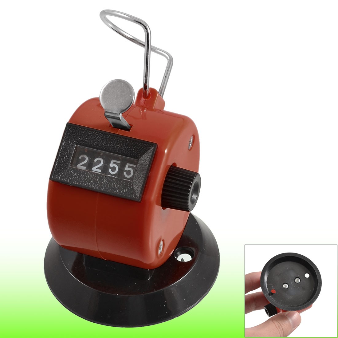 Golf Pitch 4 Digit Number Clicker Hand Held Tally Counter Black Red