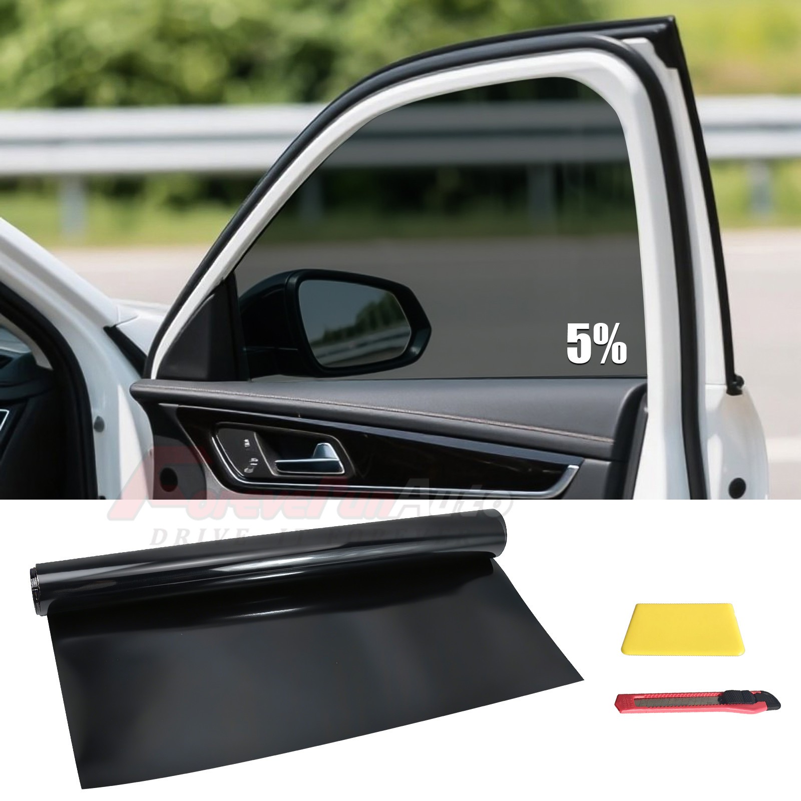 New  40"x100FT 5% Limo Shade 2Ply Car Window Tint Film Roll 5%