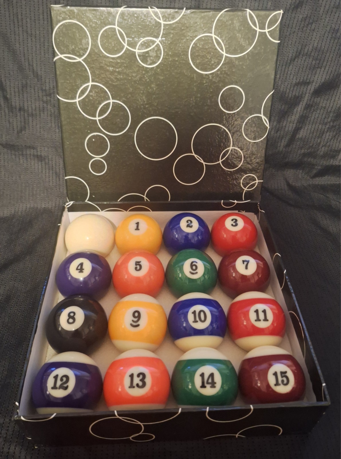 Vintage Billiard Pool Balls 2 1/4" in Original Box