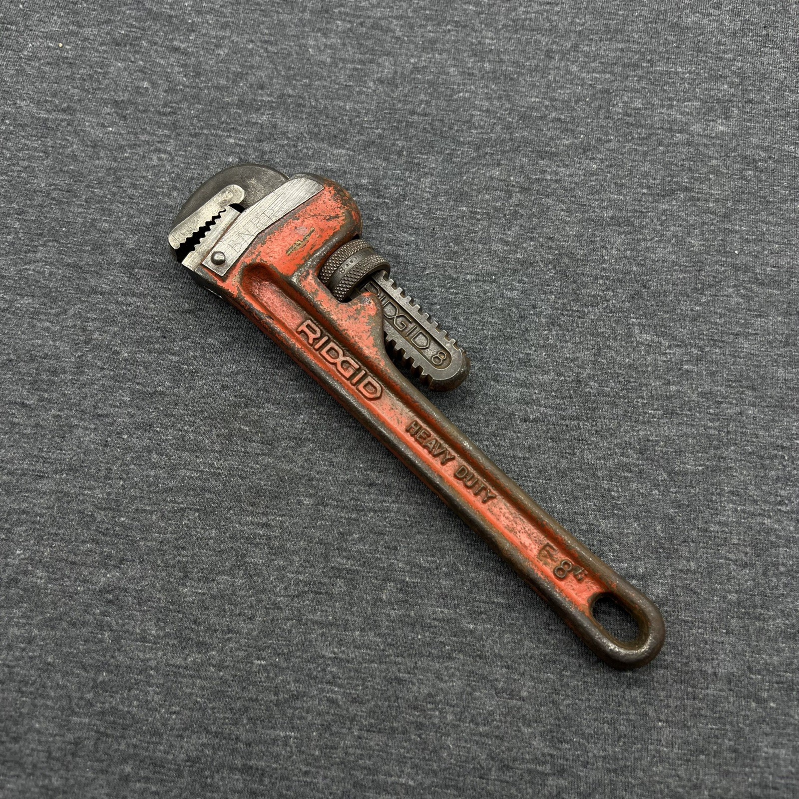 Vintage Ridgid  The Ridge Tool Co. Elyria Ohio 8” adjustable Pipe Wrench USA