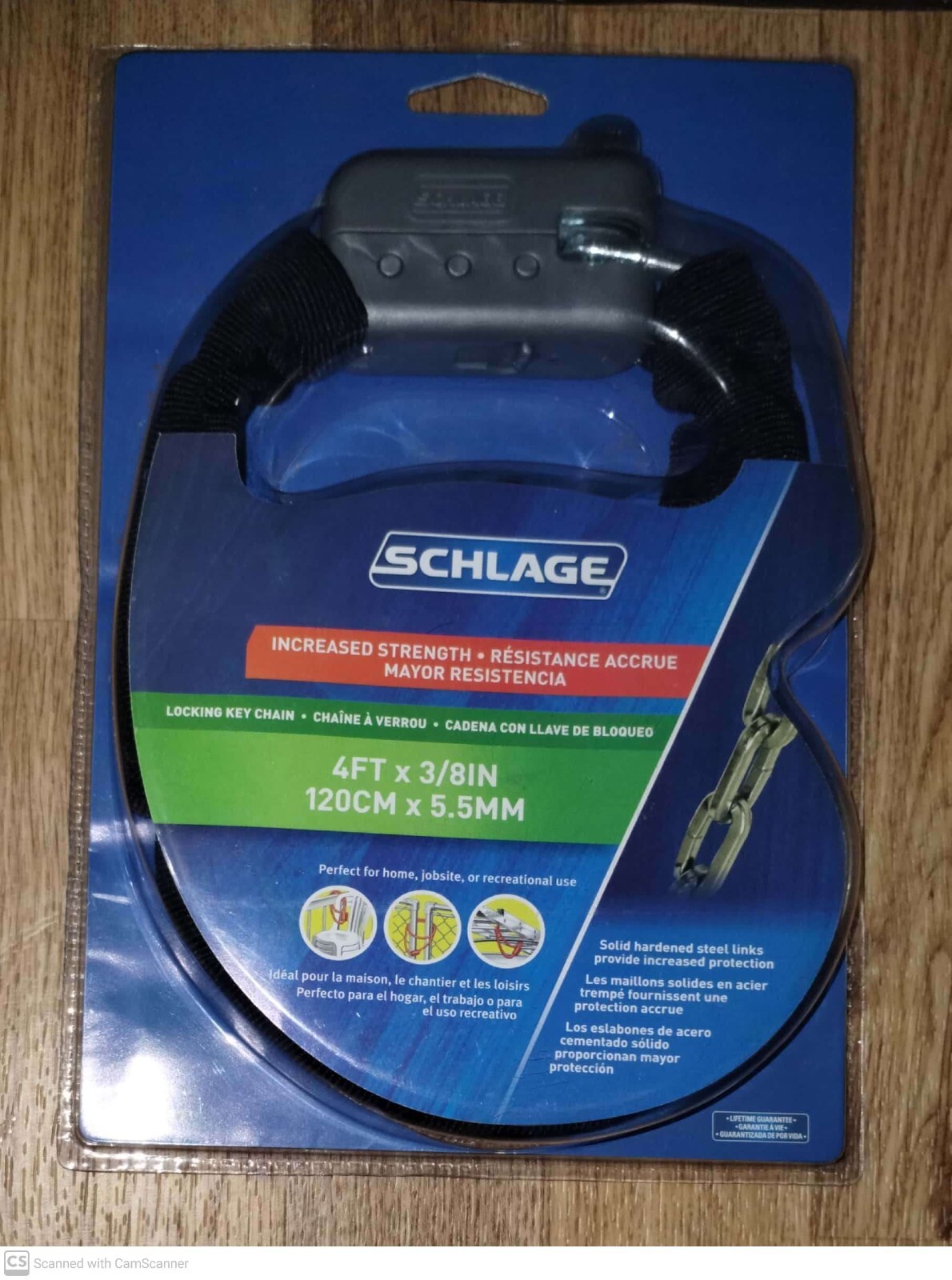 Schlage Locking Key Chain #001157 4ft X 3/8in chain - New Sealed Package
