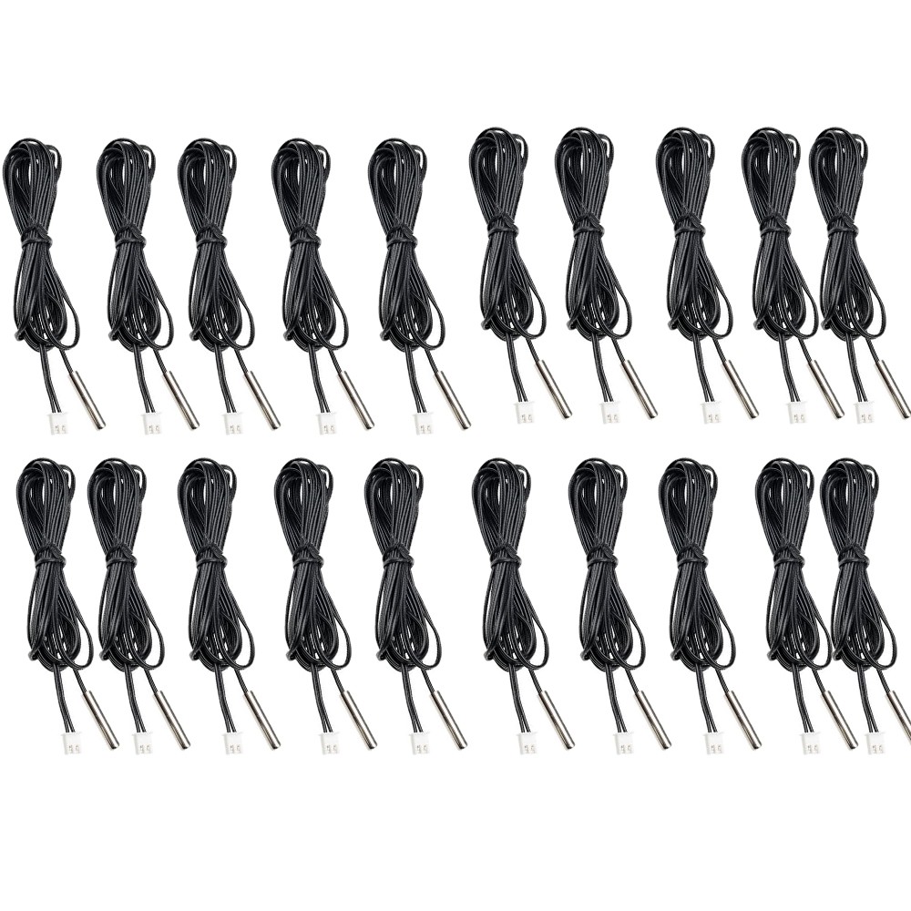 NTC Thermistor Accuracy Temperature Sensor 1M 10K 1% 3950 Waterproof Probe 20PCS