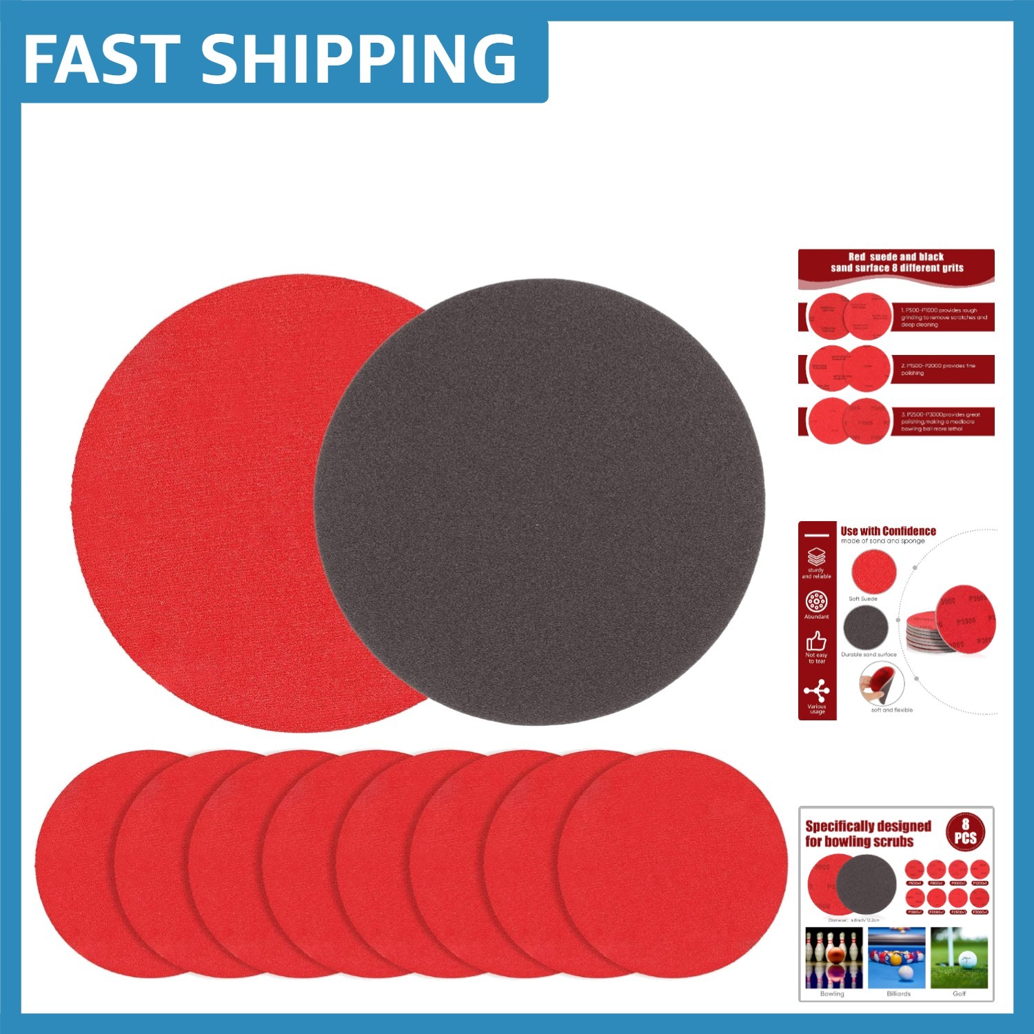 Comprehensive Bowling Pad Set with 8 Grits for Enhanced Ball Performance