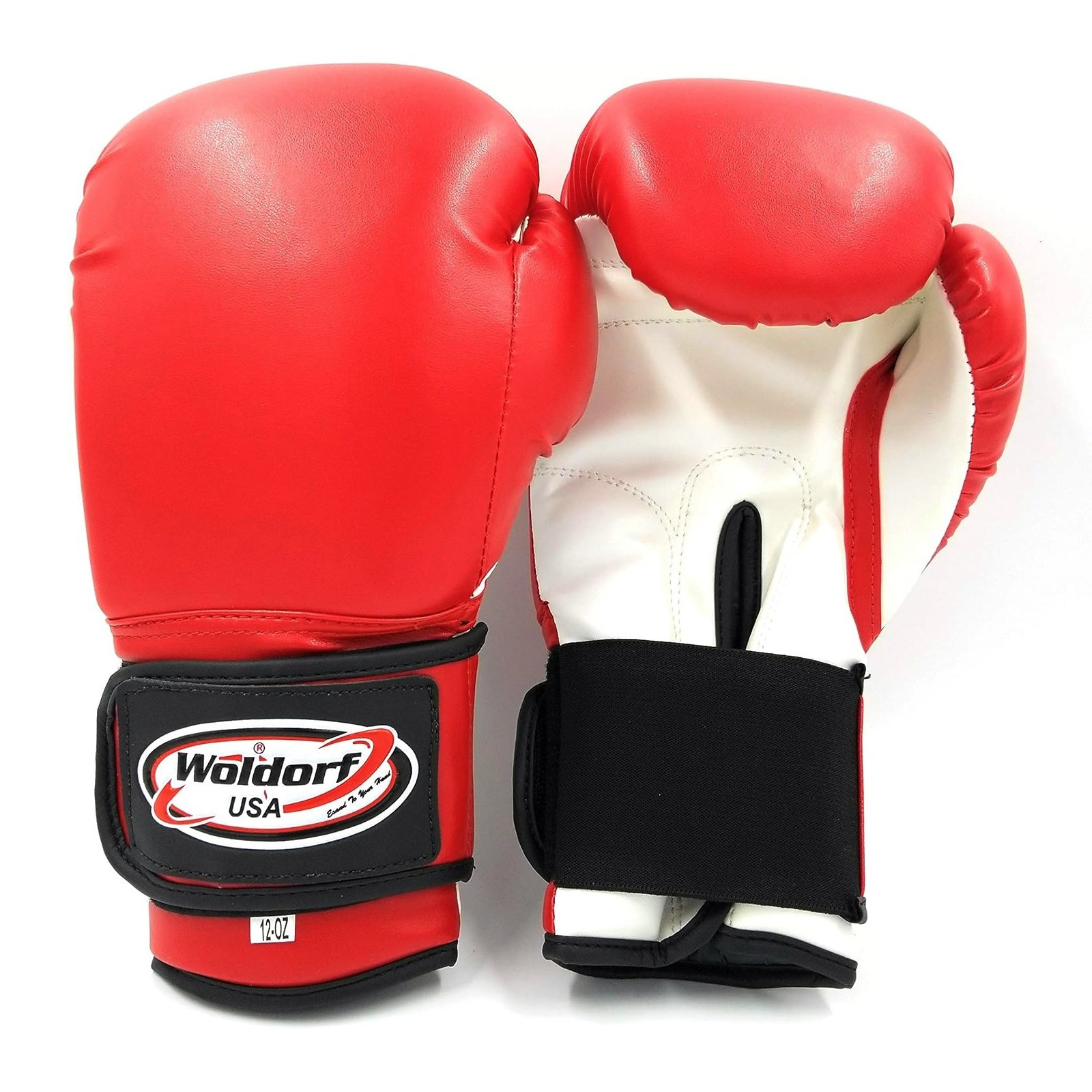 Boxing Gloves Red Vinyl Leather Training Sparring Kickboxing Fitness Adult Glove