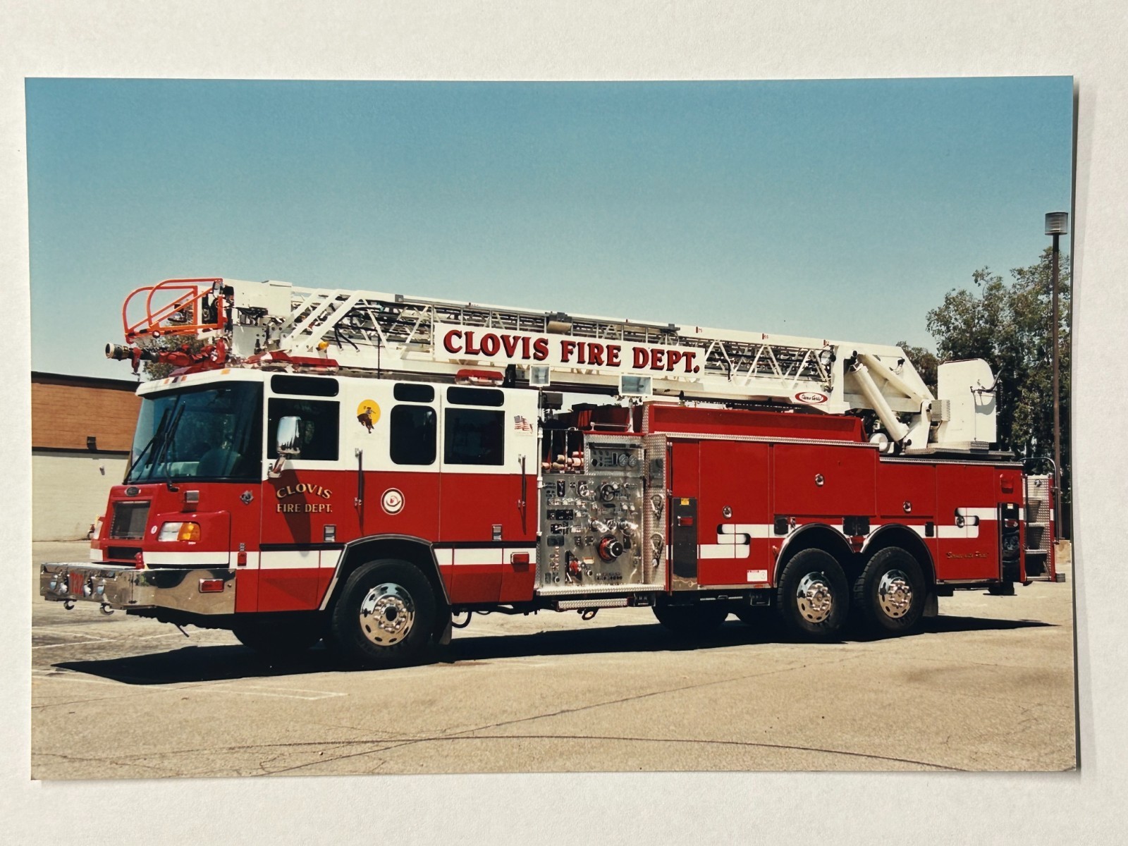 Clovis CA Pierce Quantum 105' Aerial Fire Apparatus Print A62