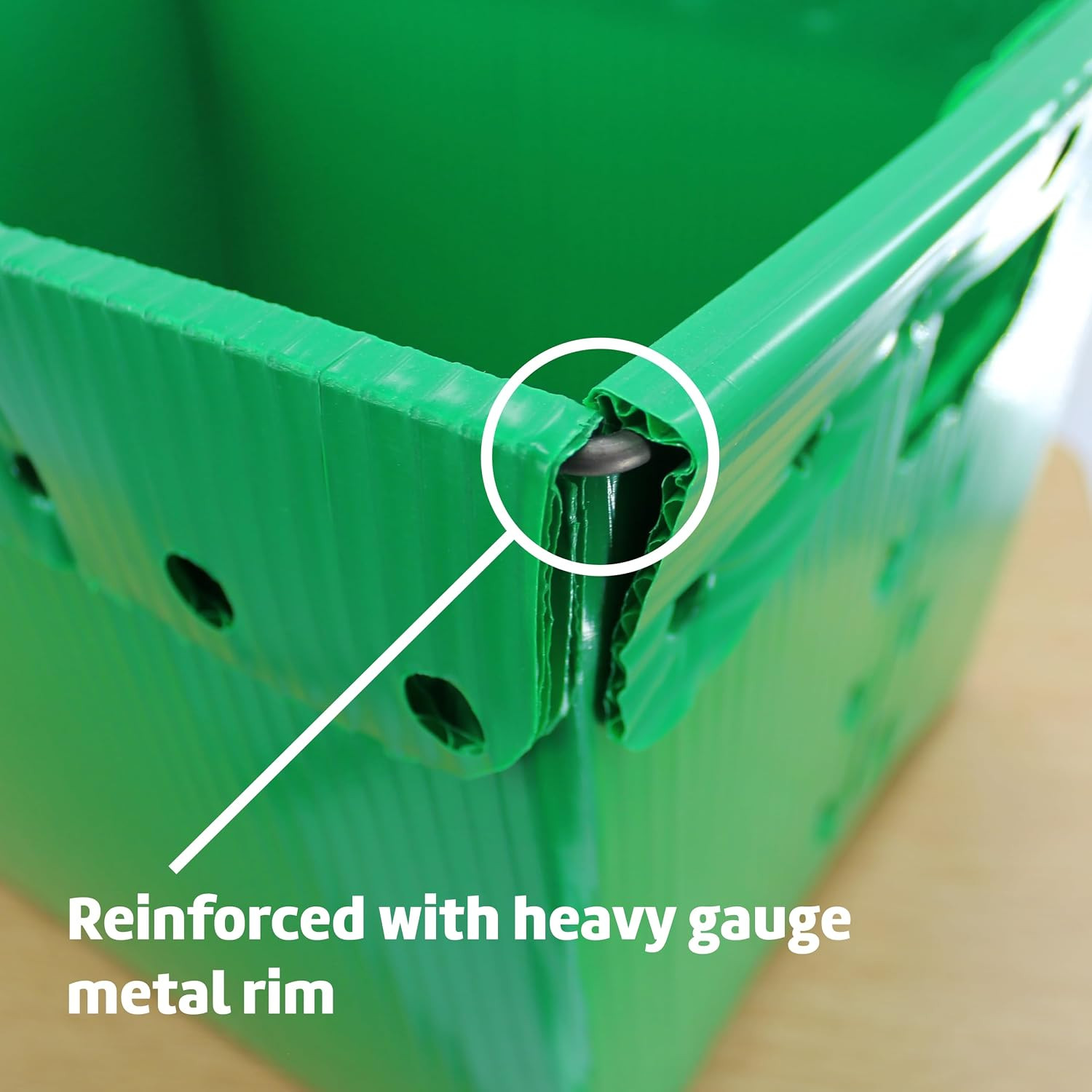Durable Plastic Storage Totes with Metal Frame - 2 Pack, Red & Green