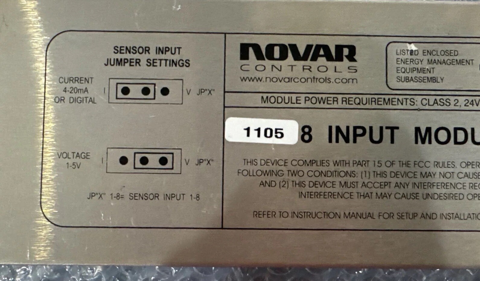 Honeywell Novar 733031100 8 Input Module