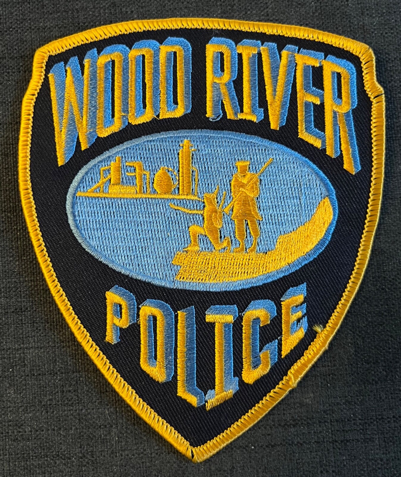 Wood River Illinois IL Police Shoulder Patch Unsewn Vintage