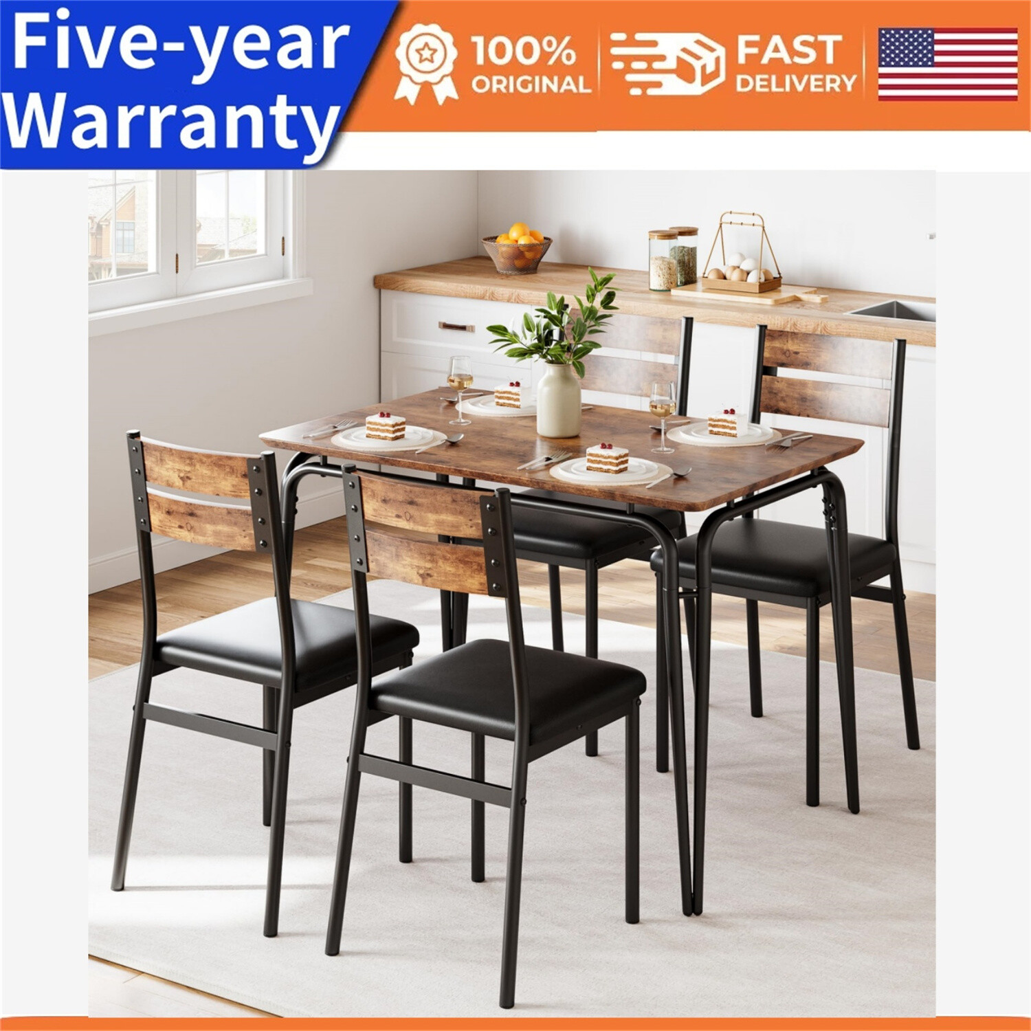 ✔️Dining Table  5 Piece Kitchen & Dining Room Sets for Small Space Table and Cha