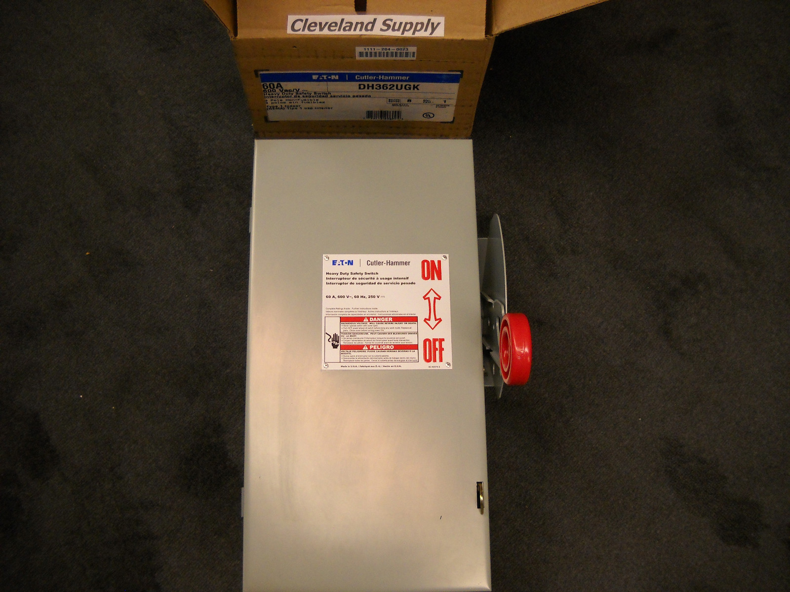 CUTLER HAMMER DH362UGK HEAVY DUTY SAFETY SWITCH  60A 600VAC 3 POLE  NIB