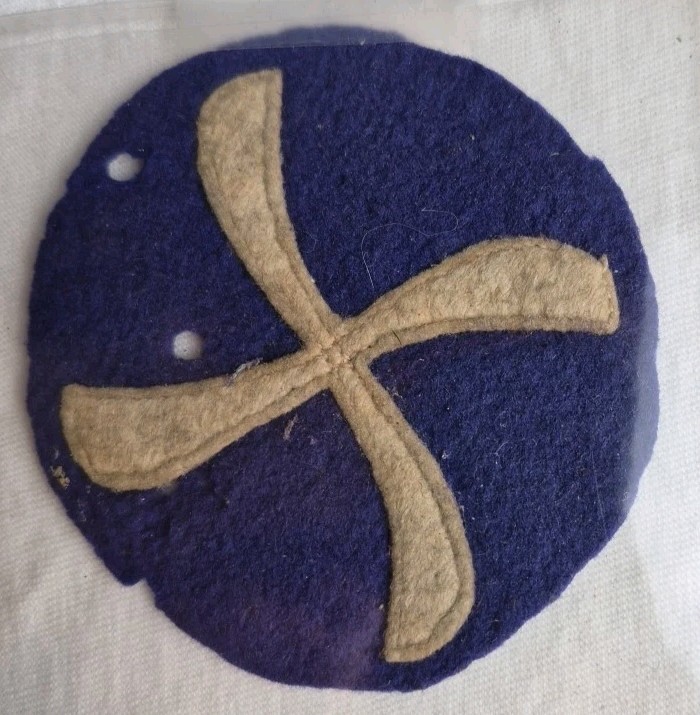 RARE Pre WWII 45th Infantry Lineage Swastika JROTC Patch Purple Felt  Applique