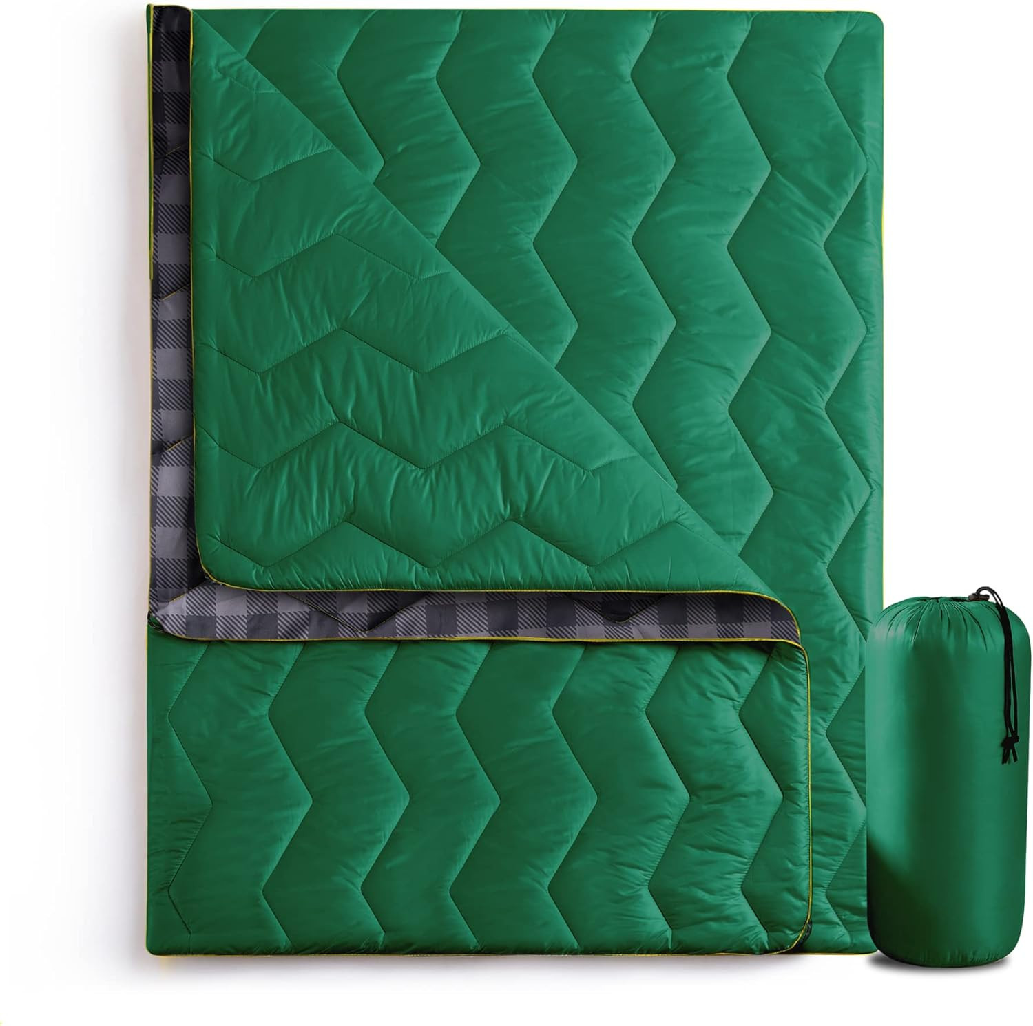Waterproof Puffy Camping Blanket - Lightweight Packable Outdoor Quilt with Corne