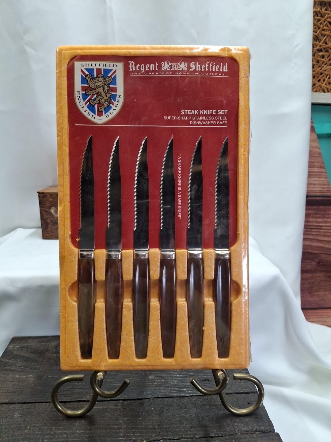 Regent Sheffield Steak Knife 6 Piece Set Stainless Steel English Blades Cutlery