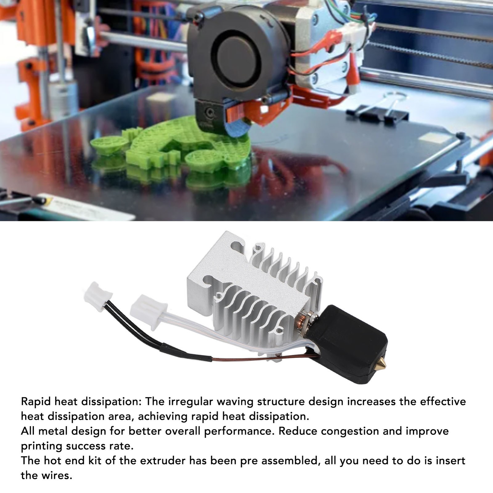 Pre Assembled Hotend Kit Efficient Cooling Design For High Temperature Printing