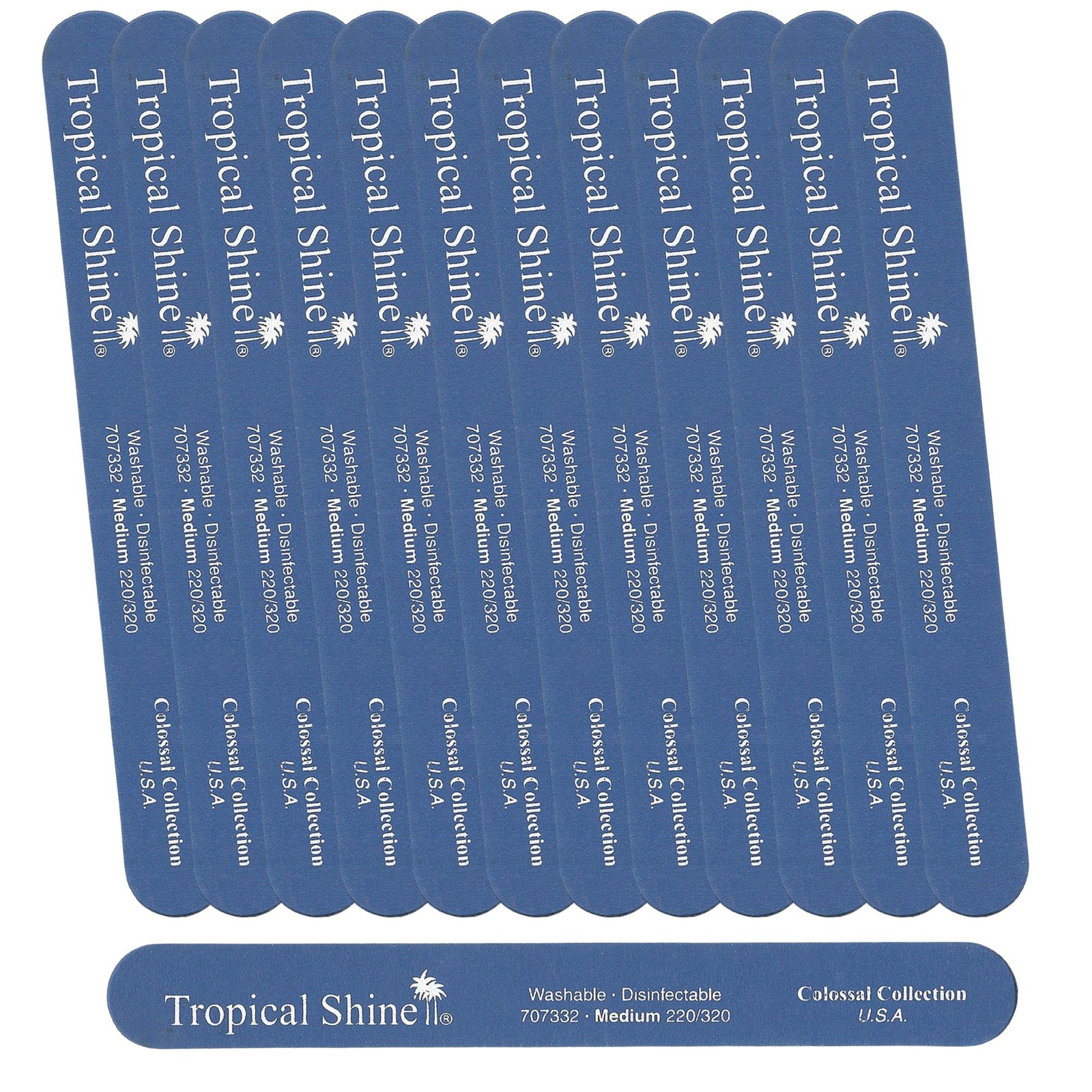 Tropical Shine Colossal Blue Nail File 220/ 320 (Medium/ Fine)- Case Pack of 12