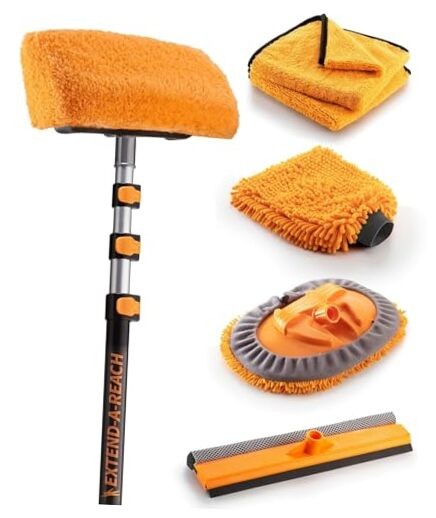 Car & RV Wash Brush Kit 48-144״ Long Extendable Handle Car, RV, Truck 8-piece