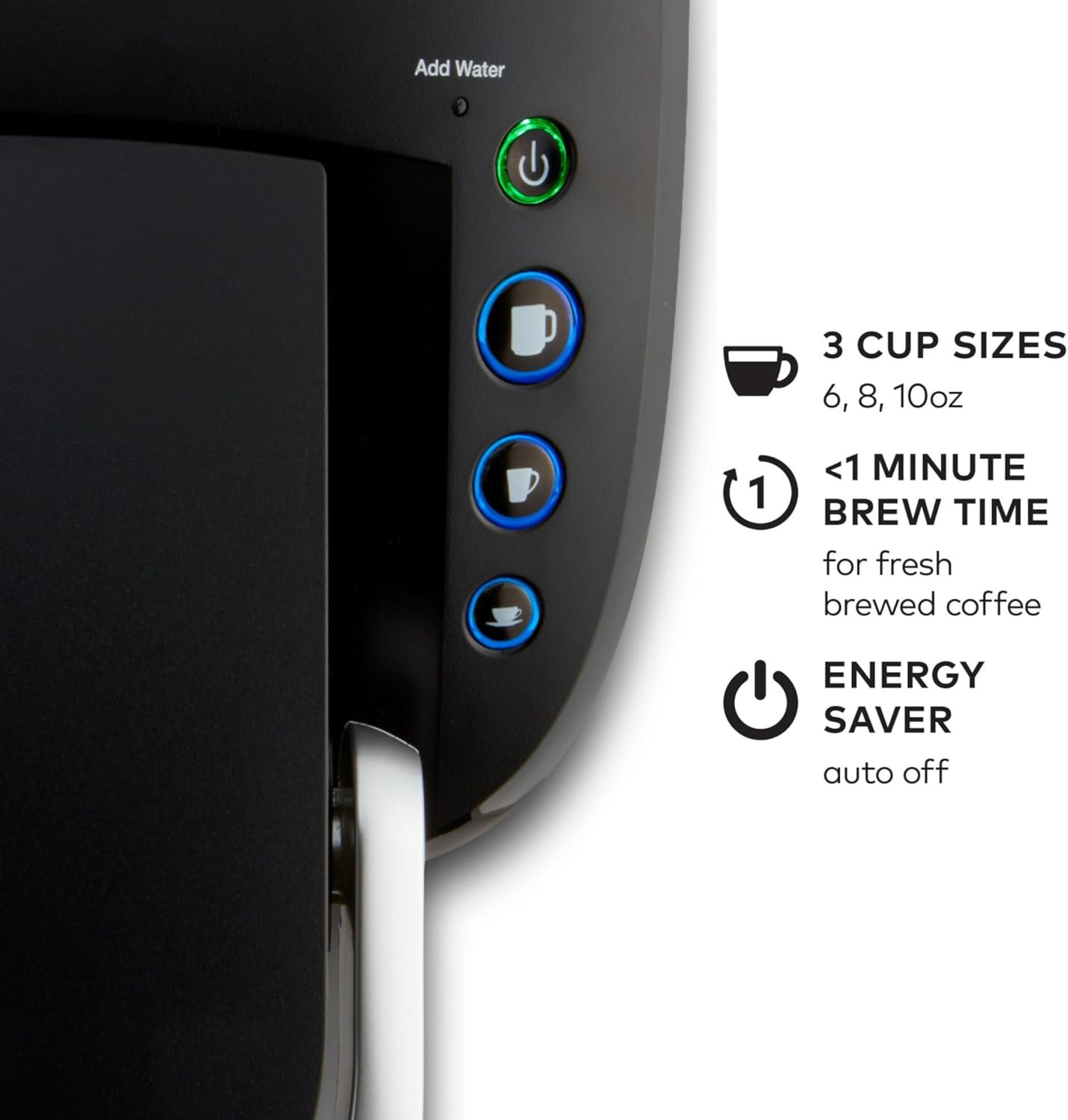 K-Compact Single-Serve K-Cup Pod Coffee Maker, with 3 Brew Sizes, Smart Start Fe