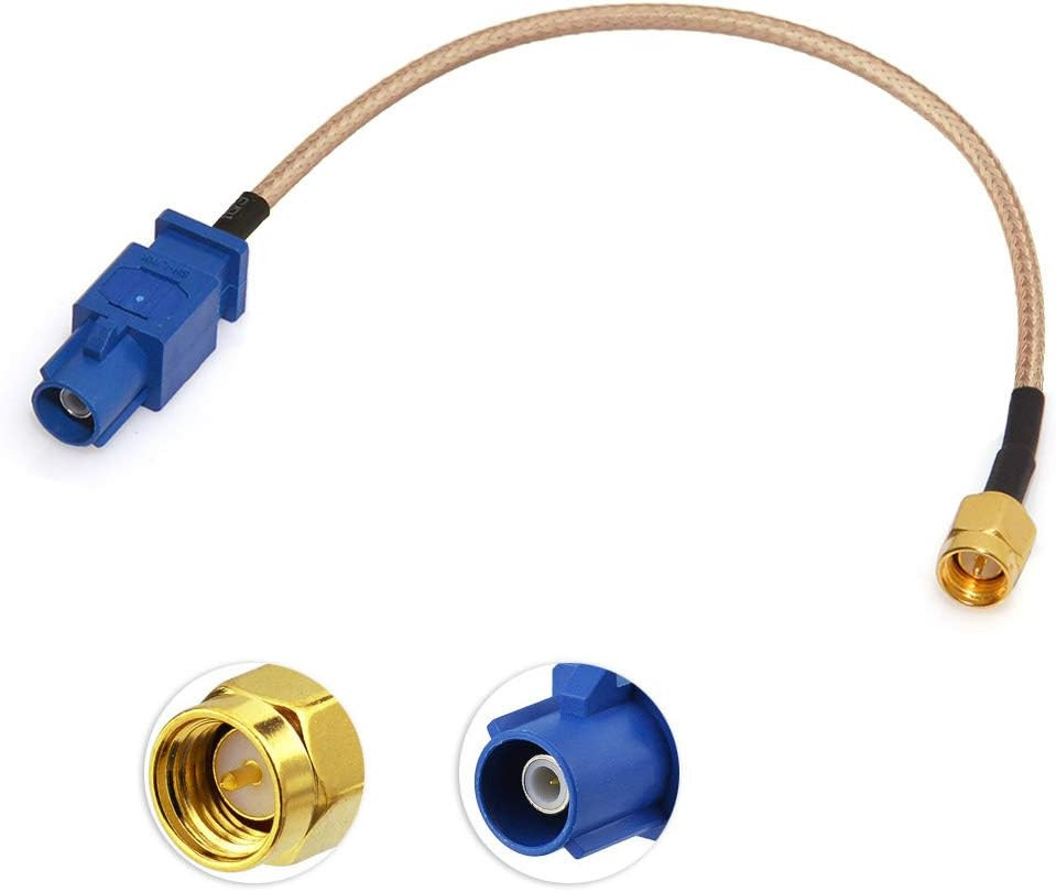 Bingfu Vehicle Car GPS Antenna Adapter Cable SMA Male to Fakra C Male Blue Coaxi