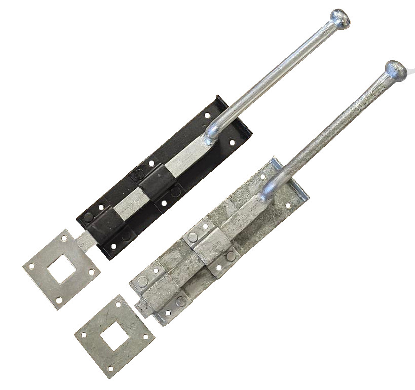Monkey Tail Drop Down Bolt 12" to 24" Galv or Black Shed Garage Stable Door Gat