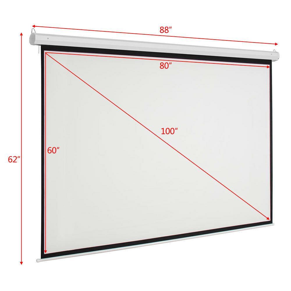 100" 4:3 Material Electric Adjustable Motorized Indoor Projector Screen + Remote