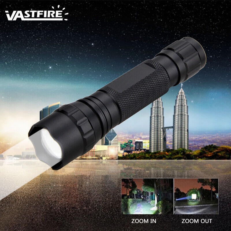 Hunting 1000LM LED Flashlight Zoomable Rechargeable Torch Scope Mount Set