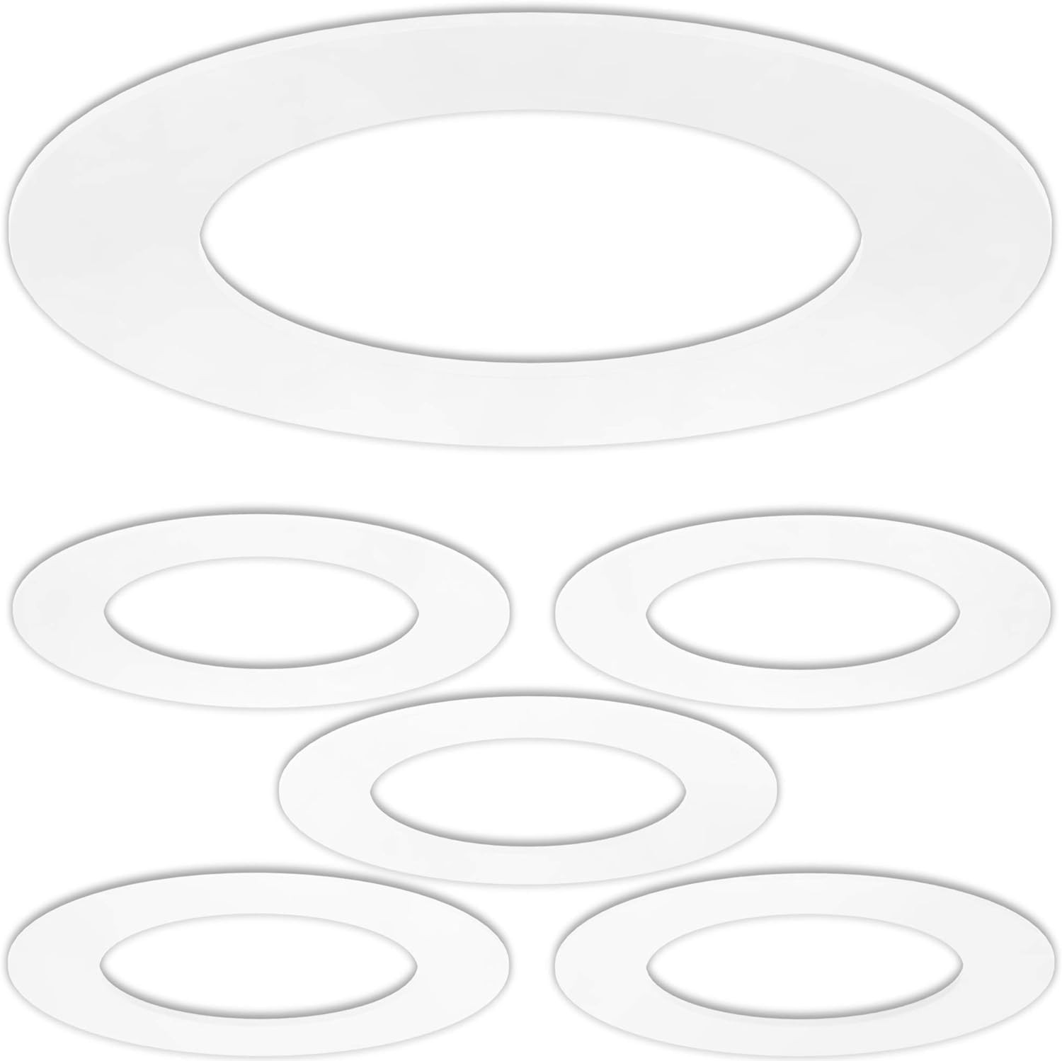 5 Pack Gloss White Goof Trim Ring for 4" Inch Recessed Can 5 Pack,
