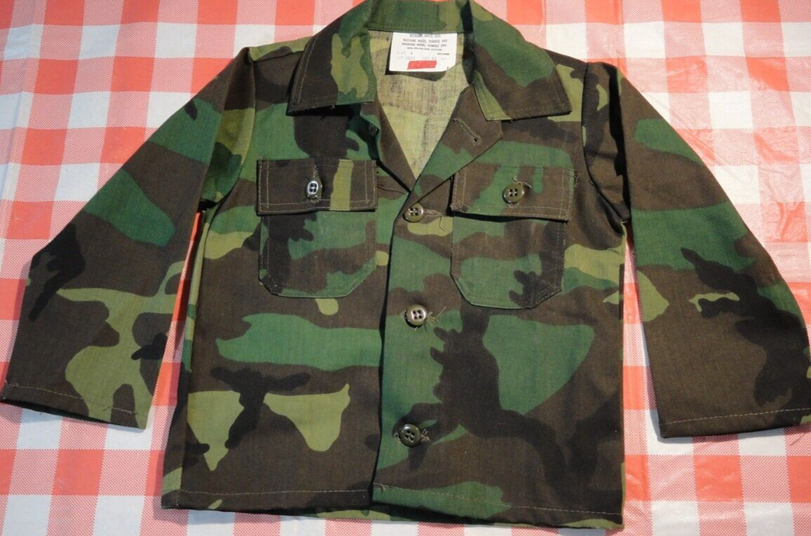 NEW BDU WOODLAND CAMOUFLAGE JACKET MADE IN THE USA YOUTH BOYS SIZE 4