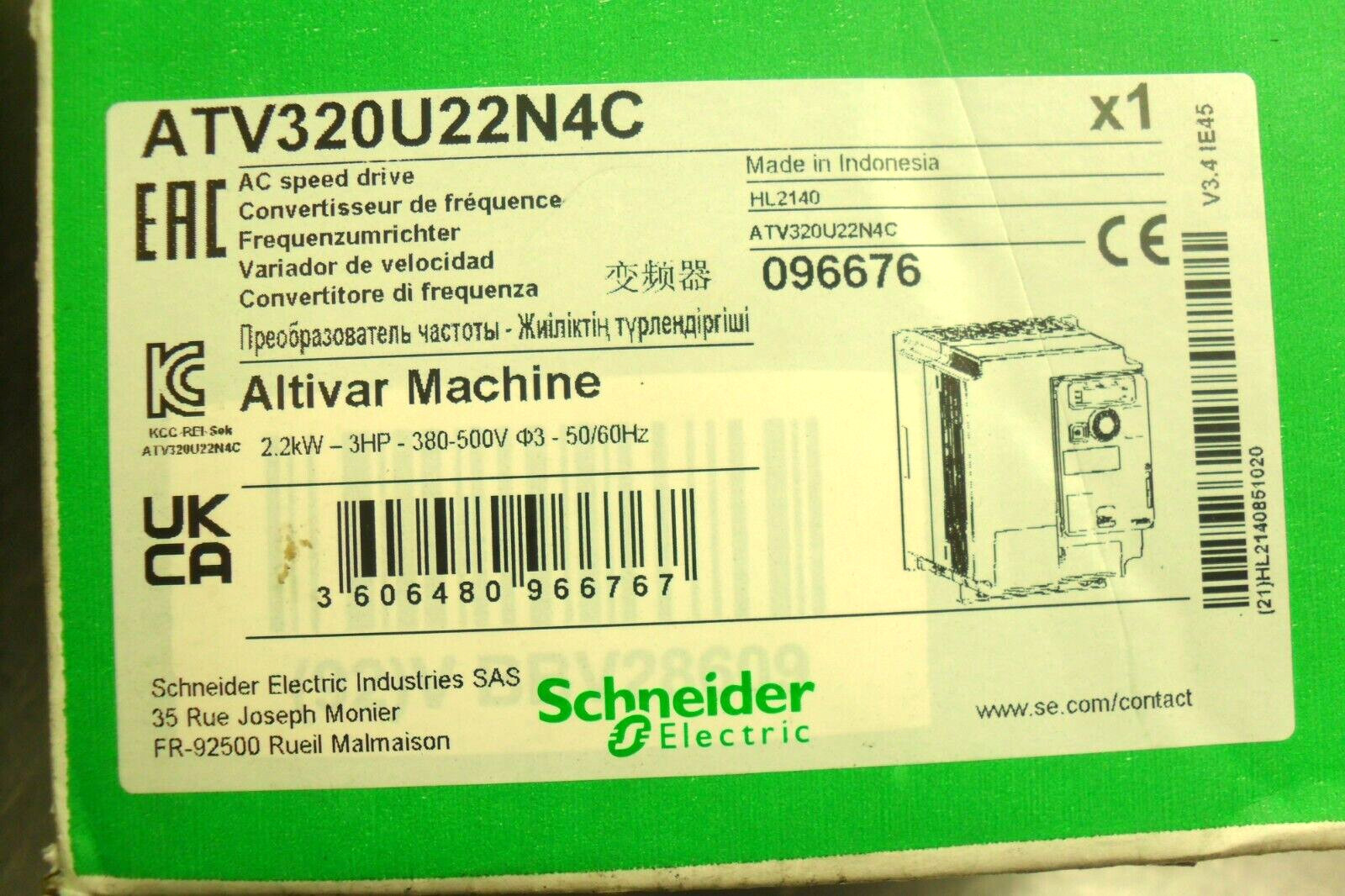 Schneider ATV320U22N4C Inverter 2.2KW New Factory Box USA SELLER*j