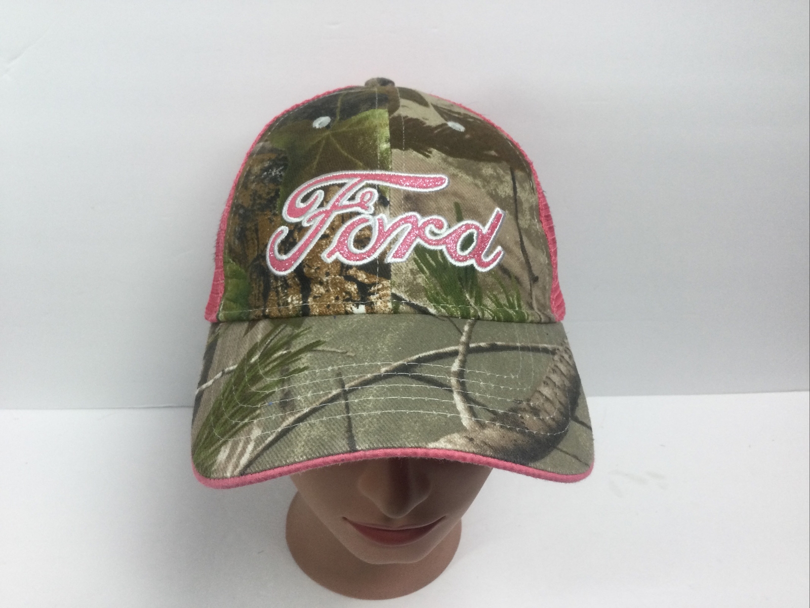 Ford Motors Womens APG Hat Camouflage Pink Mesh Back Baseball Cap