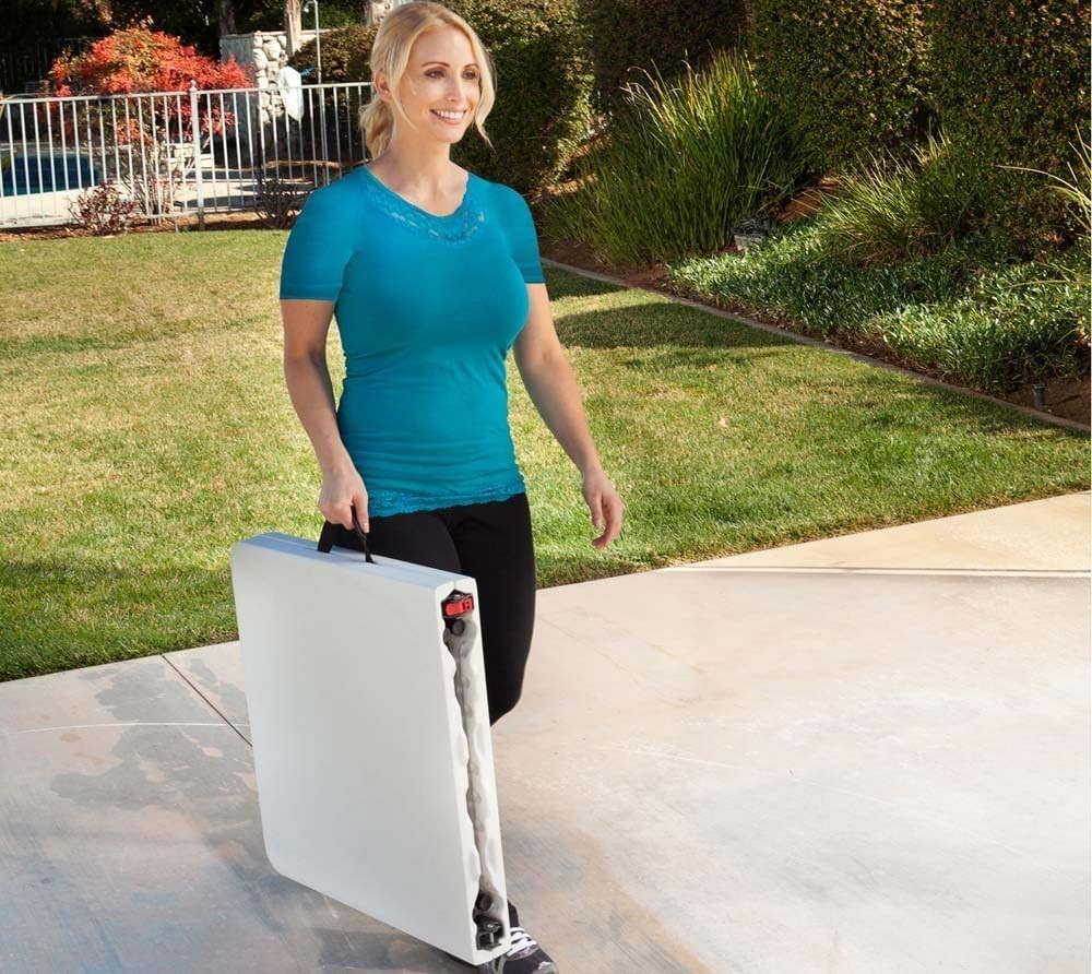 Lightweight 4-Foot Foldable Table with Adjustable Height for Contemporary Living