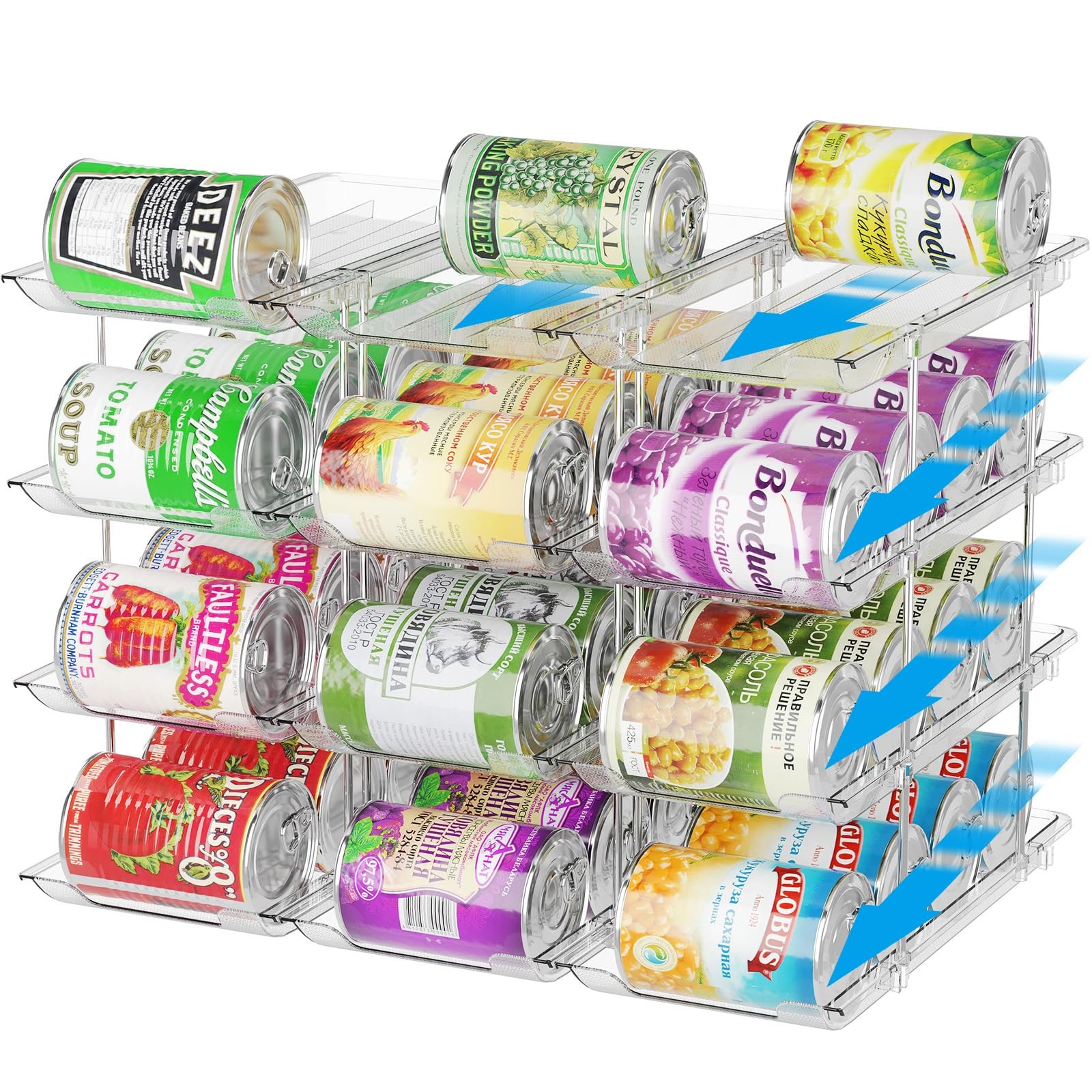 Can Organizer for Pantry Stackable 4 Tiers Can Storage Organizer Pantry Soda ...