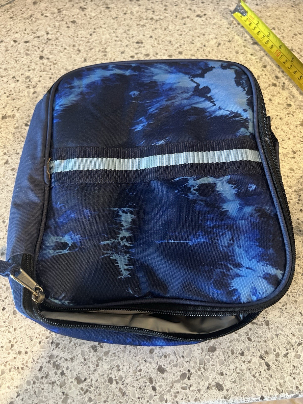Kids/Teens Insulated Tie-Dye Lunch Bag Blue/Black Zip