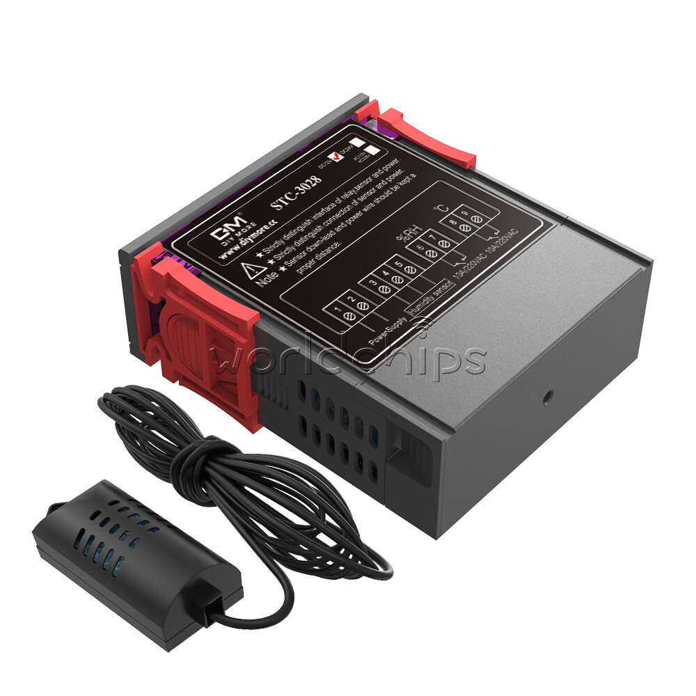 STC-3028 DC12V 10A Digital Dual LED Temperature Humidity Controller Thermostat