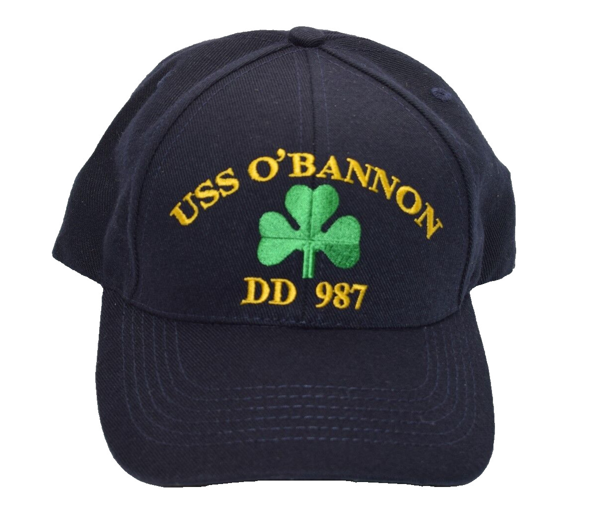 Vintage US Navy Veterans O'Bannon DD 987 Shamrock Ball Cap Hat - Made in the USA