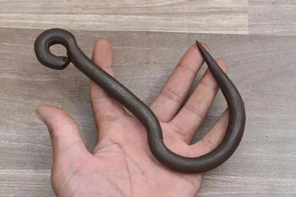 Vintage Hook Hand forged Heavy Iron Hanger Meat Hanging Hook Farm Tool