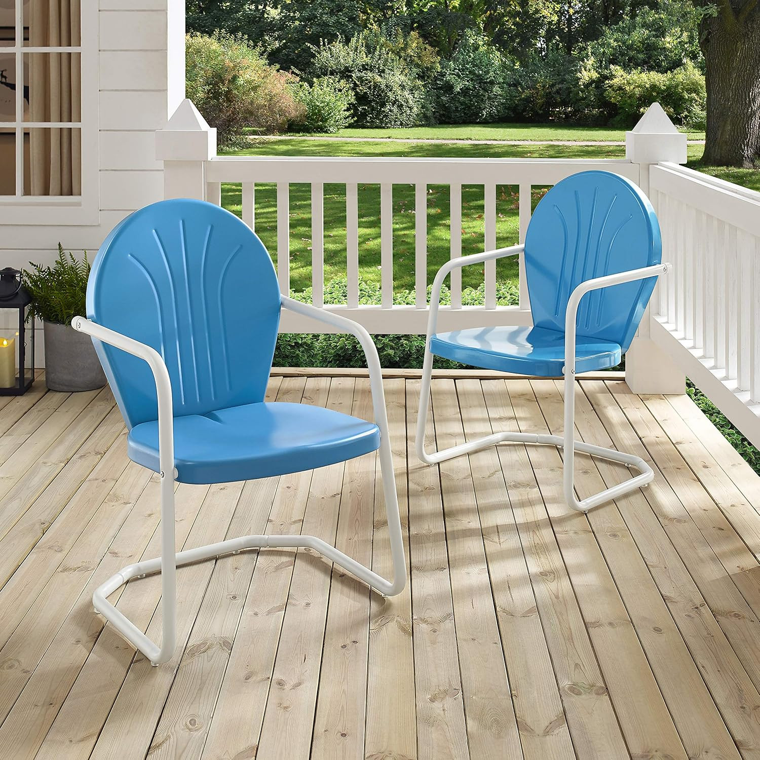 Griffith Outdoor Chair, Retro Metal Patio Chairs for Dining, Porch, Deck, Balcon