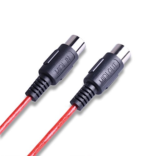 MIDI to USB Interface MIDI Cable Adapter with Input&Output Connecting with Red