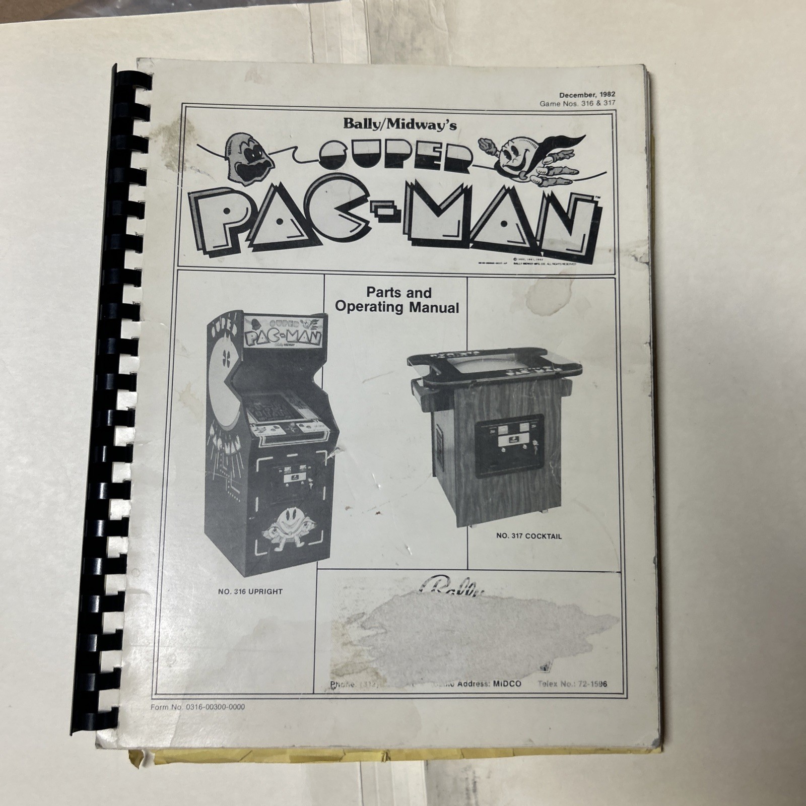 Original factory Super Pac-Man W/Schematics Arcade GAME owners manual
