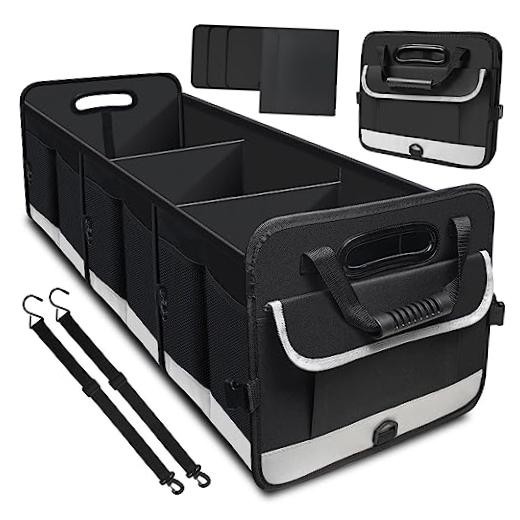 Trunk Organizer - 95L Extra Large Capacity SUV Cargo Storage, 35.5 Black Gray