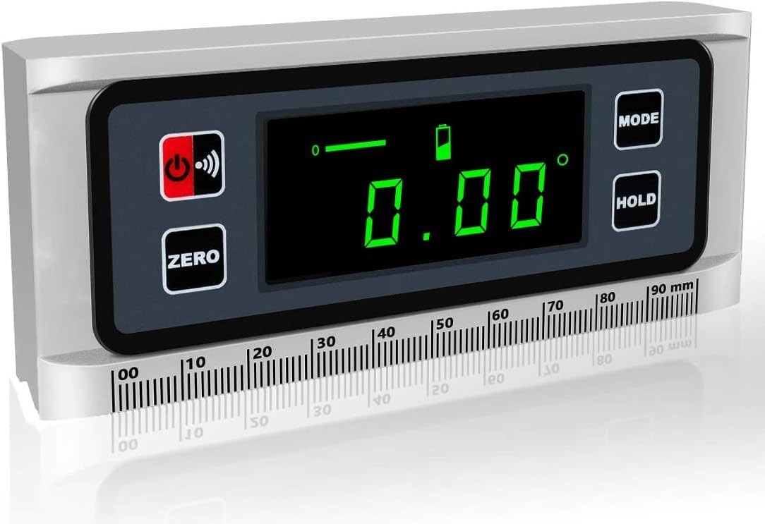 Digital Angle Finder Protractor - 0-360° Inclinometer with Magnetic Base & V-Gro