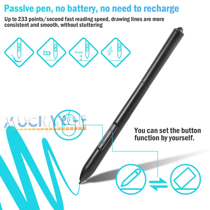 Digital Graphics Drawing Tablet Professional Working Tablet Battery-free pen