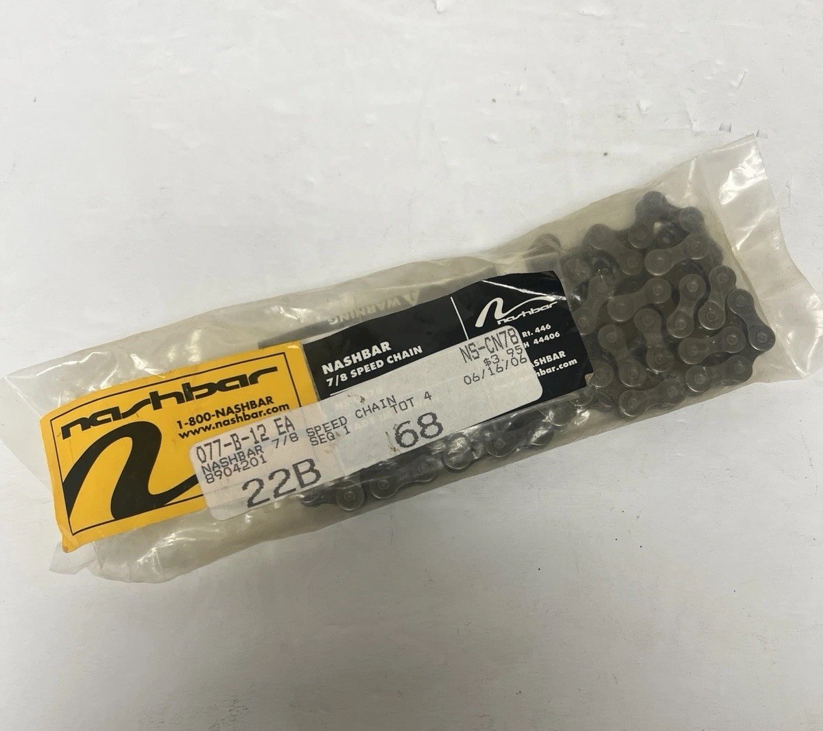 Nashbar 7/8 Speed Chain NS-CN78 New Old Stock 2006 077-B-12 Made in Taiwan