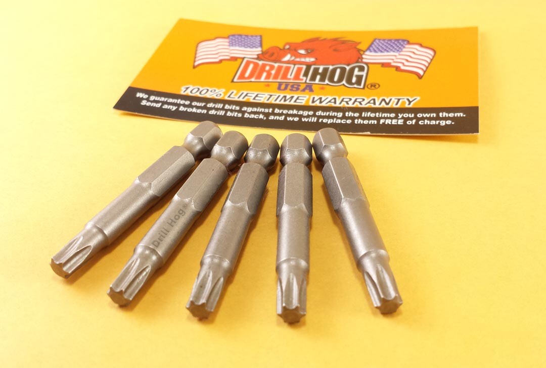 T-8 Torx Bit T-8 Star Bit Insert Bit T-8 x 2" Drill Hog® Lifetime Warranty 5 Pcs