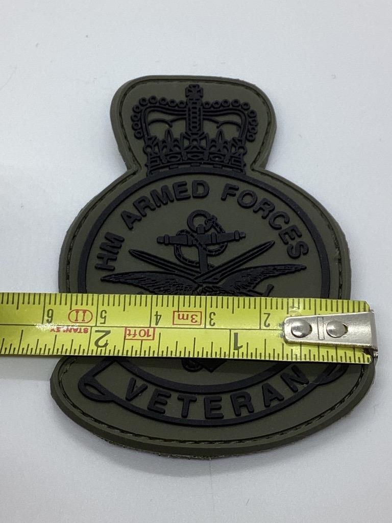 HM Armed Forces Veterans PVC badge morale patch Hook & Loop backed